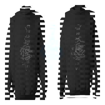 Knife Through Rose Tattoo Color Sweatshirt - Monsterry
