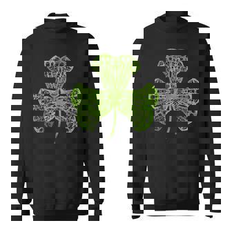 Lacrosse Shamrock Clover St Patricks Day Player Coach Sweatshirt - Monsterry