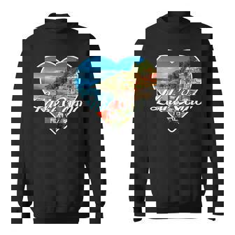 Lake Como Landscape Inside A Heart Silhouette Italy Travel Sweatshirt | Mazezy
