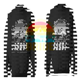 Last Trail Before The Veil Bride Retro Hiking Bachelorette Sweatshirt - Monsterry