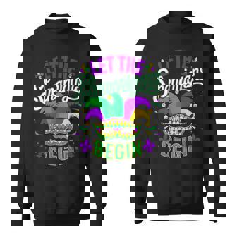 Let The Shenanigans Begin Mardi Gras Mask Sweatshirt - Seseable