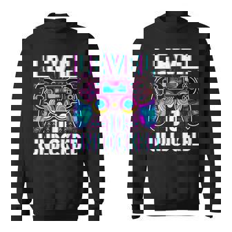 Level 10 Unlocked Video Gamer Geek 10Th Birthday Sweatshirt - Seseable