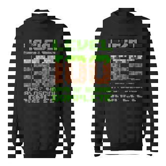 Level 100 Days Of School Complete Pixel Video Games Boys Sweatshirt | Mazezy