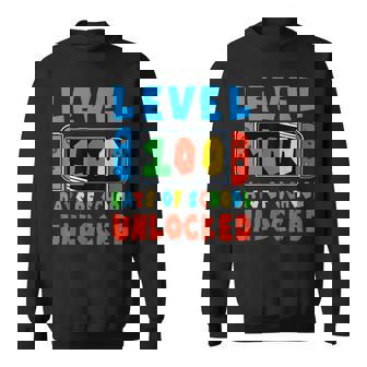 Level 100 Days Of School Unlocked 100 Days Of School Gamer Sweatshirt | Mazezy