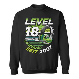 Level 18 Birthday Boy Gamer Man Decoration Age 2007 Sweatshirt - Geschenkecke