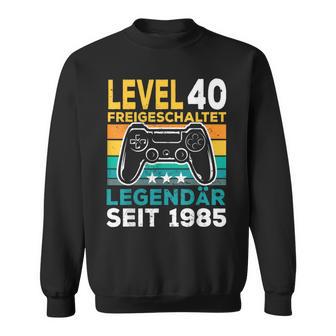 Level 40 Birthday Boy Gamer Man Decorationintage 1985 Sweatshirt - Geschenkecke