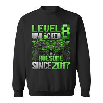 Level 8 Unlocked 8 Year Old For Boys 8Th Birthday Boy Sweatshirt - Thegiftio UK