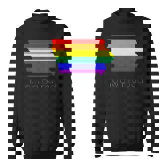 LGBTQ Iowa Gay Pride Proud Rainbow Flag Love Is Love Sweatshirt - Monsterry