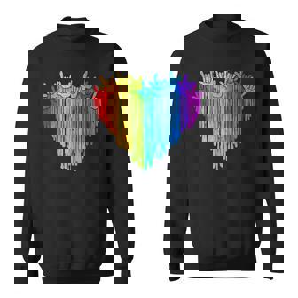 LGBTQ Pride I Love You Hand Sign Rainbow Heart ASL Ally Sweatshirt - Monsterry