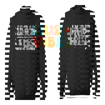Library Vibes Retro School Library 100th Of School Sweatshirt - Monsterry