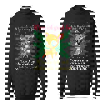 Liebe Zur Weihnachtszeit Reh Kitz Rehkitz Rotwein Tannen Sweatshirt - Geschenkecke