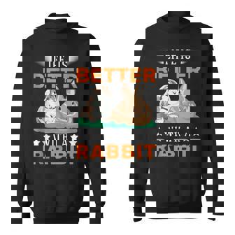 Life Is Better With a Rabbit Hare Rabbit Tank Top Sweatshirt - Monsterry