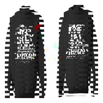 Most Likely To Nap On Christmas Family Christmas Sweatshirt - Thegiftio
