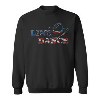 Line Dance Cowboy Hat Usa Flag S Sweatshirt - Geschenkecke