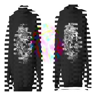 Lion Colorful Roaring Lion's Head Artistic Camisa de entrenamiento - Regaloses