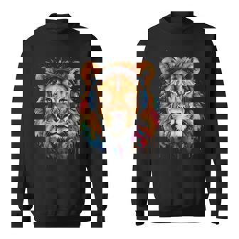 Lion Écouteurs Leo Coloré Drôle Animaux Motif Imprimé Sweater e - Cadeauxyz