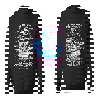 Live Laugh Toaster Bath Skeleton Tie Dye Saying Sweatshirt - Monsterry