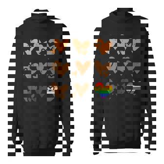 Lives Matter Hearts Brown Skin BLM LGBTQ Gay Pride Sweatshirt - Monsterry