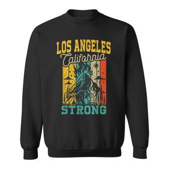 Los Angeles California Strong Pray For California Retro Sweatshirt - Thegiftio UK