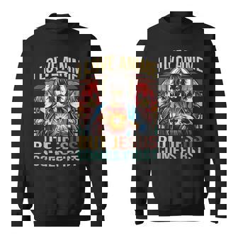 I Love Anime But Jesus Comes First Anime Japanese Anime Fan Sweatshirt - Monsterry