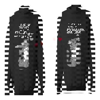 Love My Baby Tiger Kitty Lover Cute Meow Grey Tabby Cat Mom Sweatshirt - Monsterry