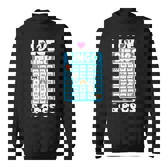 I Love Bingo And Dogs Board Games Canine Puppy Dog Sweatshirt - Monsterry