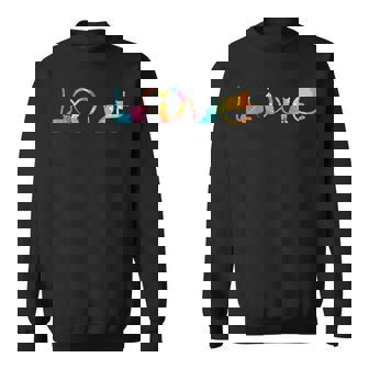 LOVE Cats Colorful Watercolor Decoration Cute Cat Toy Sweatshirt - Monsterry