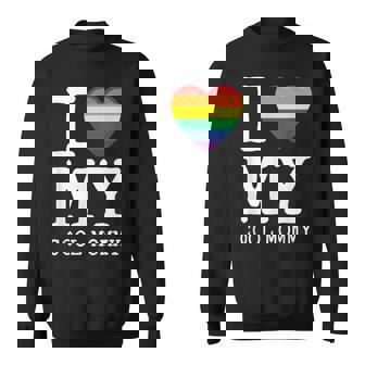 I Love My Cool Mommy LGBTQ Heart Son Daughter Gay Homosexual Sweatshirt - Monsterry