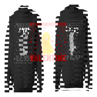 Love Hearts Dog My Golden Retriever Is My Valentine Sweatshirt - Monsterry