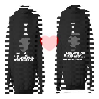 I Love Maddox Heart Groovy Personalized Name Maddox Sweatshirt - Monsterry