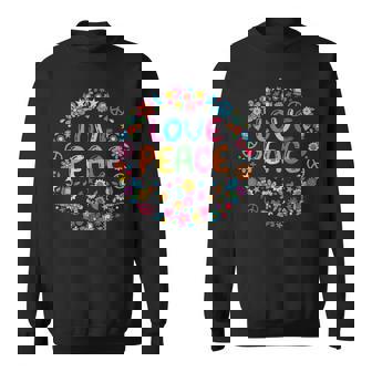 Love Peace Flower Power Flowers 60s 70s Sweatshirt - Monsterry