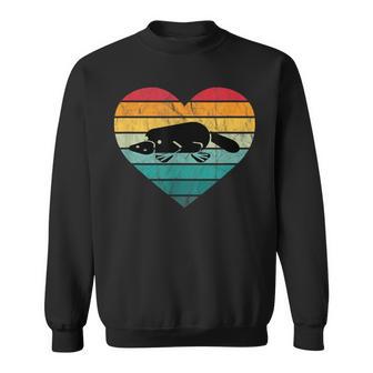 I Love Platypus Silhouette Heart Wilderness Australia Sweatshirt - Geschenkecke