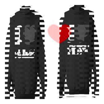 I Love Riley By Foxio -Adults Black Small Modern Lightweight Classic Fit Short Sleeve Letter Print Sweatshirt - Monsterry
