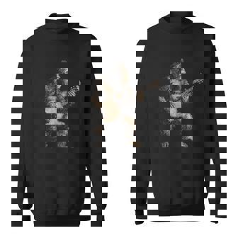 Lovely Bigfoot Playing Banjo Graphic Music Instrument Sweatshirt - Monsterry