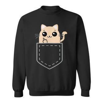 Lustige Katze Mittelfinger Stinkefinger Cat Kawaii Sweatshirt - Geschenkecke