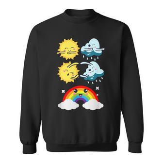 Lustige Tanzende Sonne Wolke Regenbogen Natur Regen Sommer Sweatshirt - Geschenkecke