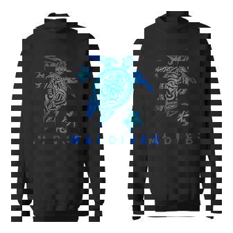 Maldivas Azul Mar Tribal Turtle Camisa de entrenamiento - Regaloses