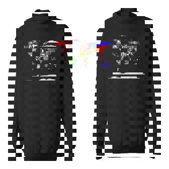 Map Of The World And Flags Of The Countries Of The World Tee Sweatshirt - Monsterry