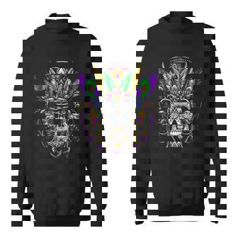 Mardi Gras Skull Top Hat New Orleans Witch Doctor Voodoo Sweatshirt - Thegiftio