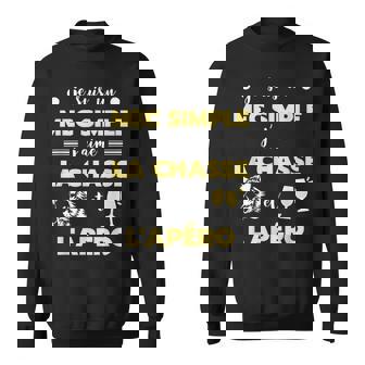 Mec Simple Chasse Apero Humour Chasseur Homme Sanglier Sweater e - Cadeauxyz