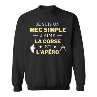 Mec Simple J'aime La Corse Et L'apéro Cadeau Humour Corsica Sweater e - Cadeauxyz