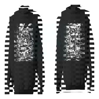 Mech Assault Futuristic Urban Warfare Mech Battle Art Tank Top Sweatshirt - Monsterry