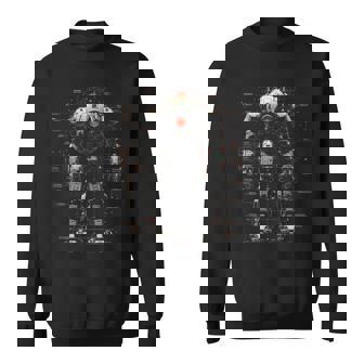 Mech Warrior Blueprint Shirt Tech Robot Fighter Sweatshirt - Monsterry