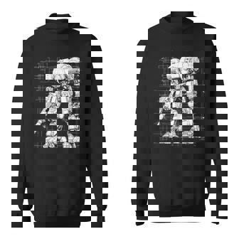 Mech Warrior Sketch Shirt Mighty Tech Robot Fighter Premium Sweatshirt - Monsterry