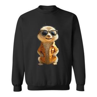 Meerkat With Sunglasses Animal Lovers Cute Surikate Sweatshirt - Geschenkecke