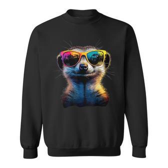 Meerkat With Sunglasses Colourful Popart Cute Meerkat Sweatshirt - Geschenkecke