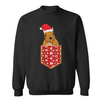 Merry Christmas Forest Animal Chest Pocket Squirrel Sweatshirt - Geschenkecke