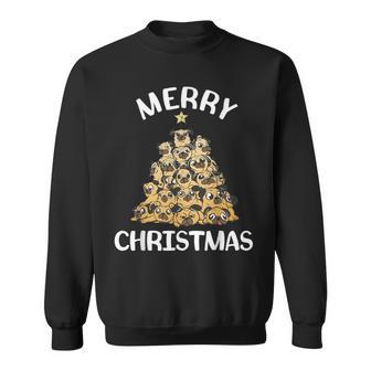 Merry Christmas Pug Dog Star Christmas Tree Sweatshirt - Geschenkecke