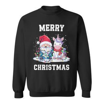 Merry Christmas Santa Hat Gnome Unicorn Xmas Party Christmas Sweatshirt - Geschenkecke