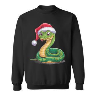 Merry Christmas Snake Xmas Party Eve Santa Hat Sweatshirt - Geschenkecke